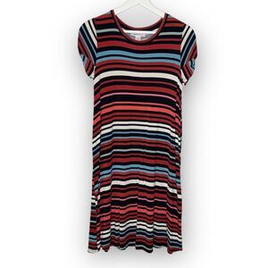 Motherhood Maternity Striped Slip On Comfort Midi Dress Women’s Maternity Small